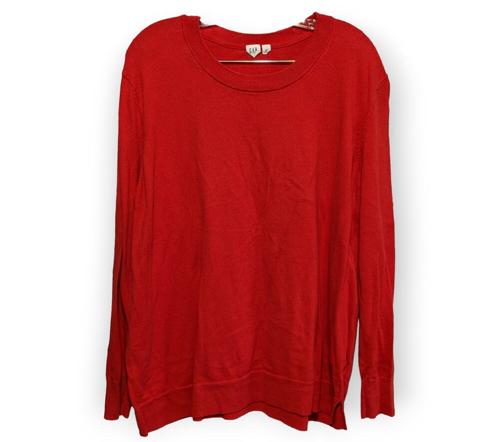 GAP Womens Red 100% Cotton Long Sleeve Crewneck Sweater Fall Winter XXL